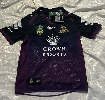 Melbourne Storm  2017  Hand Signed Squad  Shirt Jersey ISC Premiers M BNWT • $899