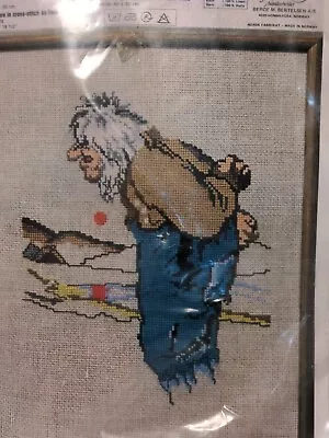 Vintage Norwegian Folk Art Man Troll Needlepoint Kit BMB 16 X 19.5 Dyre Vaa NIP • $38.99