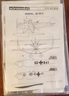 Airmodel Heinkel He 60 C 1/72 Vacuform Kit • $9.99