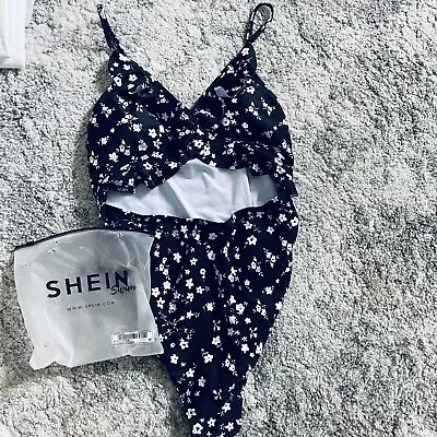 Shein Maternity Black White Floral Cutout Swimming  Swimsuit Size Medium • $8