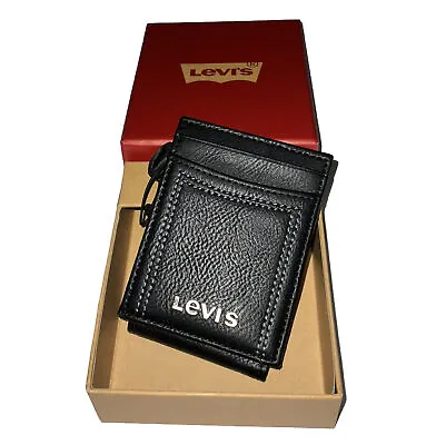 Levi’s Men's Front Pocket Wallet Magnetic Money Clip RFID Block Black • $46.72