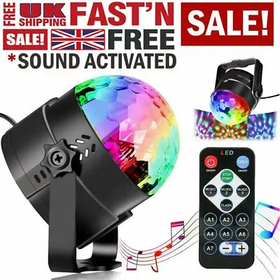 £11.99 • Buy Magic Ball LED Stage Light Club RGB Rotating Disco Party DJ Decor W/ Remote UK