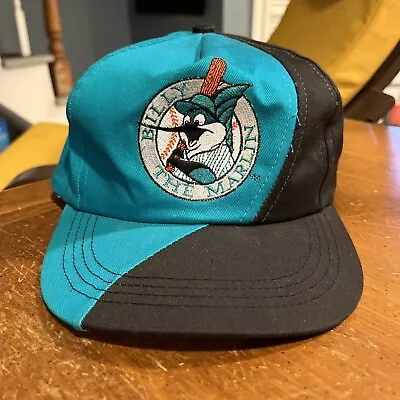 Vtg Florida Miami Marlins Hat Billy The Marlin Youth Kids MLB Promo Snapback • $19.95