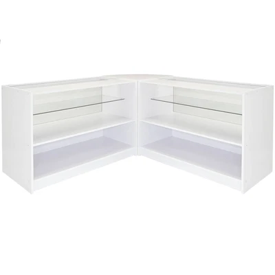 £549.99 • Buy Retail Counters White Shop Display Cabinet Glass Showcase Shelves Storage Gemini