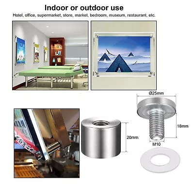 Standoff Screws 25x25mm Stainless Steel For Wall Acrylic Glass Wood Plastic • £7.95