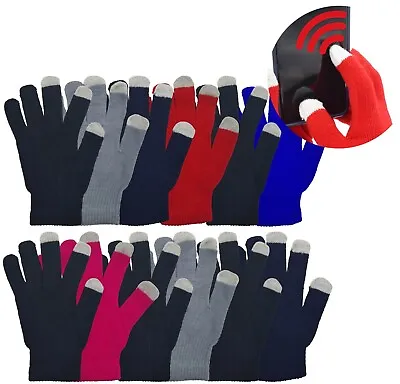 Winter Magic Gloves 12 Pairs Stretchy Warm Knit Bulk Pack Mens Womens Wholesale • $17.99
