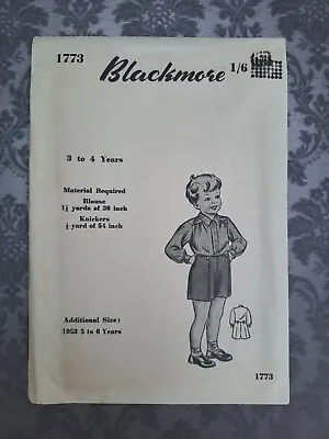 £8.50 • Buy 50s Blackmore Paper Sewing Dress Pattern Boys Shorts Shirt   3 - 4 Yrs  