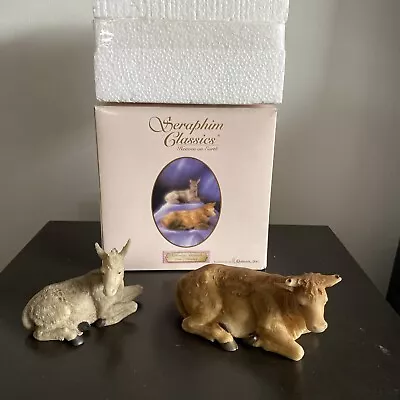 1998 NATIVITY ANIMALS Seraphim Classics #81490 Cow And Donkey Roman Boxed Set • $35.95