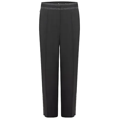 £8.99 • Buy Ladies Ex M&S Straight Leg Trousers Womens Black Work Pants Zip Pocket Size 6-22