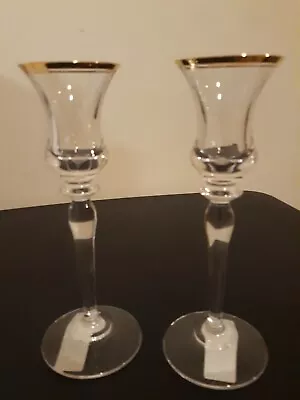 2 Mikasa James Town Gold Rimmed Candle Holders - Austria - Stunning • $35