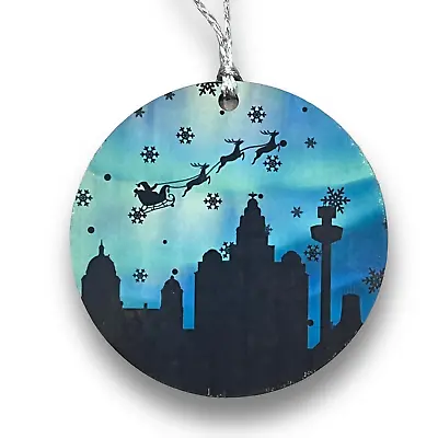 Father Christmas Liverpool Skyline Bauble Decoration • £6.99