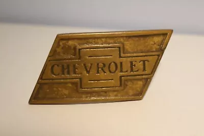 VINTAGE 1970s **CHEVROLET** UB SOLID BRONZE BELT BUCKLE • $59