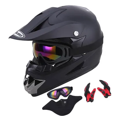 Helmet Dirt Bike DOT ATV Motocross Adult /Gloves Off-Road W/Goggles Mountain BMX • $44.64