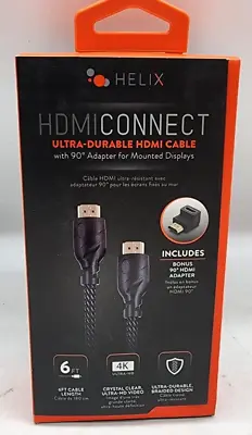 Helix Ultra-Durable 6-ft 4K HDMI Cable With 90 Degree Adapter (ETHHDMI) - NEW • $12.30