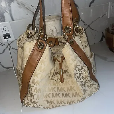 Michael Kors Ludlow Canvas Jacquard Logo Handbag Shoulder Bag • $55