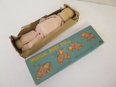 Vintage SHACKMAN Musical Sleepy Baby Doll Tosses While Sleeping & Plays Lullaby • $45