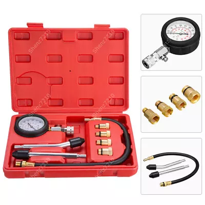 Cylinder Compression Tester Gas Petrol Engine Gauge Tool Kit For Car Motorcycle • $17.39