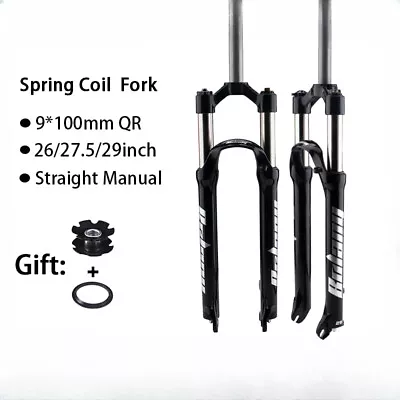 26 27.5 29  Bicycle Supension Fork Spring Coil Quick Release Mountain Bike Fork • $164.34