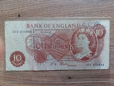 10 Shilling Bank Of England Note Cashier Fforde 37Z 370944 • £0.99