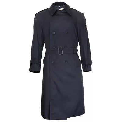 Original Bulgarian Fire & Rescue Greatcoat Blue Trench Vintage Mens Surplus New • $78.05