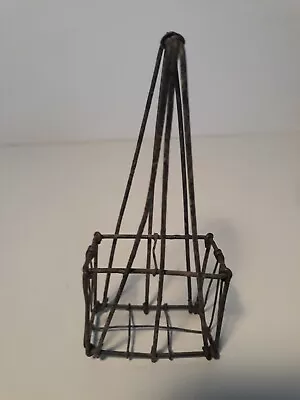 Mini Wire Metal Basket Hand Made? 41/2  High • $3