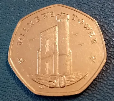 2009 Used IoM Isle Of Man Fifty Pence 50p Coin - Milner's Tower • £3.50