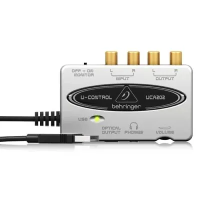 Behringer 2 Input 2 Output USB Audio Interface Digital Output White UCA202 • $46.11