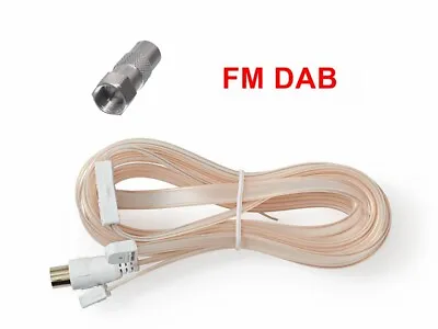 £4.26 • Buy FM VHF DAB  Radio Indoor Aerial Antenna Coax Coaxial With Adaptor 