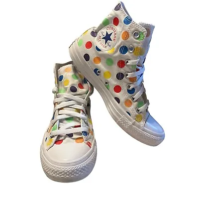 Miley Cyrus Converse Chuck Taylor Hi Pride Rainbow Polka Dotted Sneakers Unisex • $59