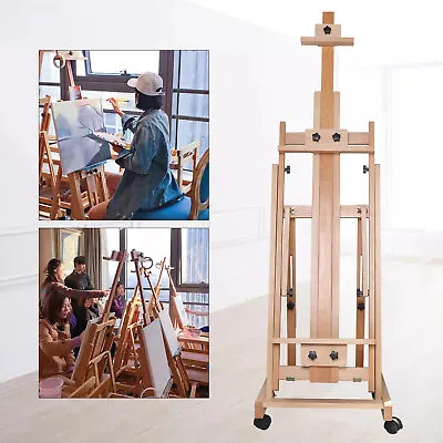 91  Inch Studio Artist Easel Heavy Duty H-Frame Red Beech Wood Painting Art Ease • $147.25