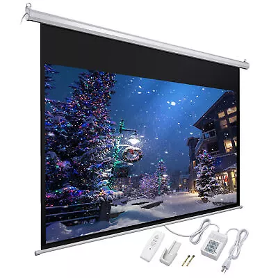 92  16:9 Electric Motorized Projector Screen W/ Remote Control Movie Projection • $112.90