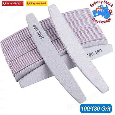 Professional Moon Dust Nail Files 100/180 Grit Natural Acrylic Manicure Pedicure • $3.85