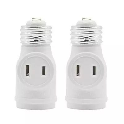 2 Outlet Light Socket Adapter E26 Bulb Socket To Outlet SplitterConverts Me... • $12.35