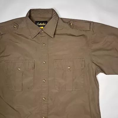 Cabela's Men's Shirt Size Medium Short Sleeve Button Up Epaulets Small Blemish • $10