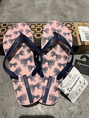 Ipanema Flip-flops Women’s UK 5 Happy Pink And Navy Ribbons • £10