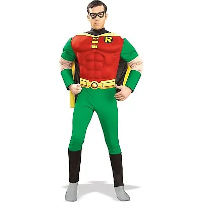 £41.99 • Buy Rubies Official Deluxe Robin Muscle Chest Superhero Mens Fancy Dress Costume New