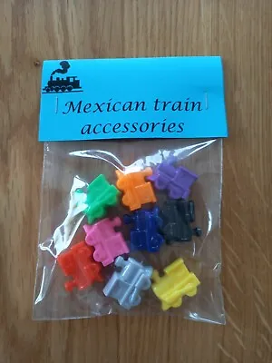 Mexican Train Dominoes Domino Markers Tally Counters Bright Colours Set Of 9 • £4.75