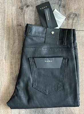 Zara - Extraordinary Premium Casual Men Black Coated Denim Jeans - New With Tags • $24.99