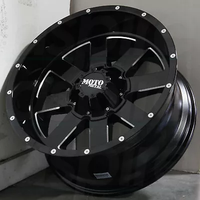 20x10 Black Milled Wheels Moto Metal MO962 5x5.5/5x139.7/5x150 -24 (Set Of 4)  1 • $1164