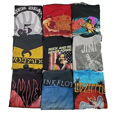 Lot Of 9 VTG Y2K Modern Music Band T Shirts Reseller Bundle Led Zeppelin Jimi • $89.74