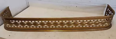 Vintage Pierced Solid Brass Oval Chain Link Fence Style Fireplace Fender 50 X 7  • $95