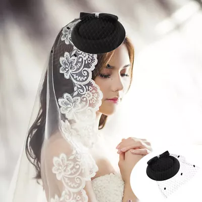 Veil Hat Hair Band Mesh Hat Hair Wedding Hair Clip Black Hair Clips Mini • $10.62