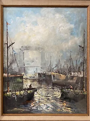 🔥 Vintage Modern Buenos Aires Argentina Nautical Seascape Oil Painting Garcia • $975