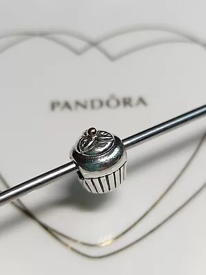 Genuine Pandora Silver🧁Pretty Cup Cake Two Tone 14ct Gold Charm S925 ALE • £18