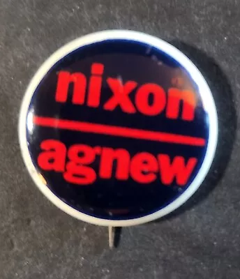 Vintage 1968 Nixon - Agnew Presidential Campaign Pin Back Button Richard Nixon • $2
