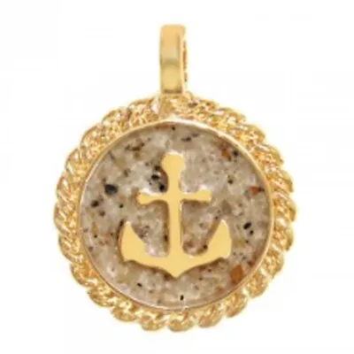 Dune Jewelry Gold Plate Anchor Sand Beach Charm With Cape Cod Sand • $15