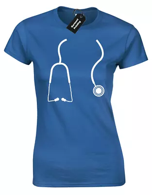 Stethoscope Ladies T Shirt Funny Cool Medical Doctor Surgeon Fancy Dress Nurse • £7.99