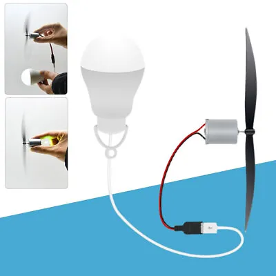 Micro Wind Turbine Motor Blade W/Bulb DIY Kit Power Alternative Energy Generator • $12.98