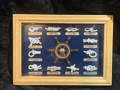 Boat/Ship Nautical Knots Rope Wheel Vintage Souvenir Framed 17x12cm / 6.75x4.75  • £19.99