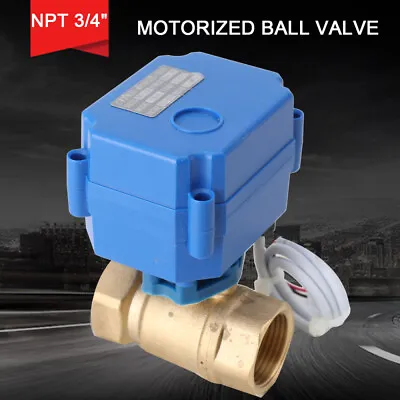 110V AC 3/4  DN20 Brass Motorized Electric Ball Valve 2 Wire Auto Return N/C • $43